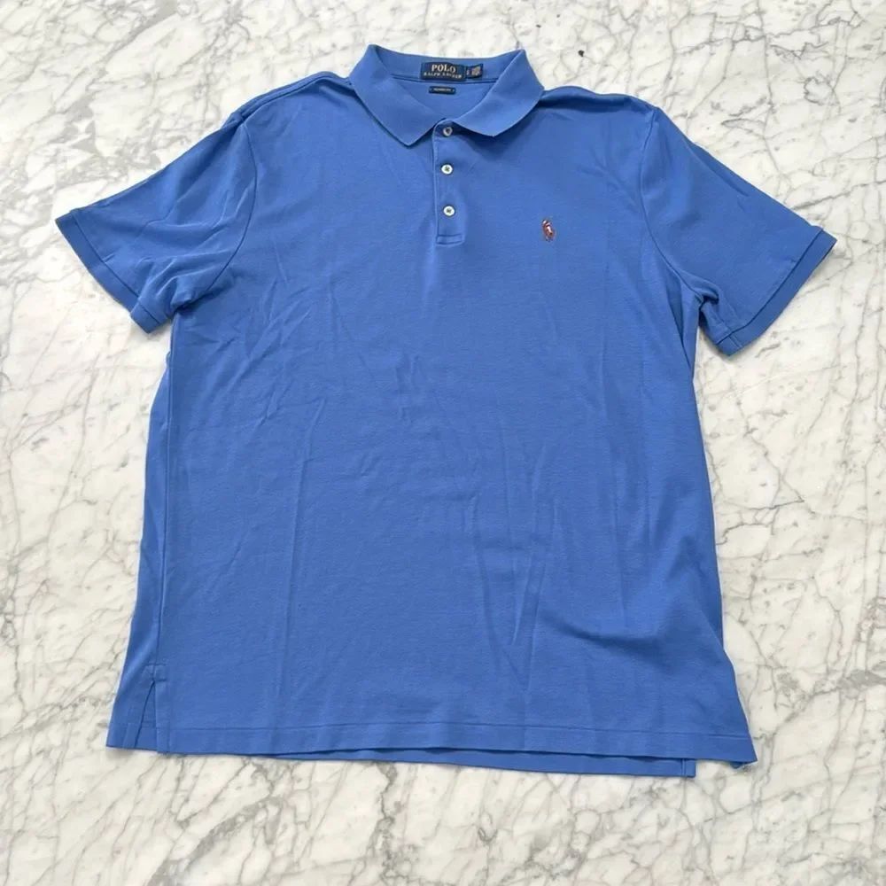 POLO Ralph Lauren Classic Fit Men's Short Sleeve Polo Shirt Light Blue L